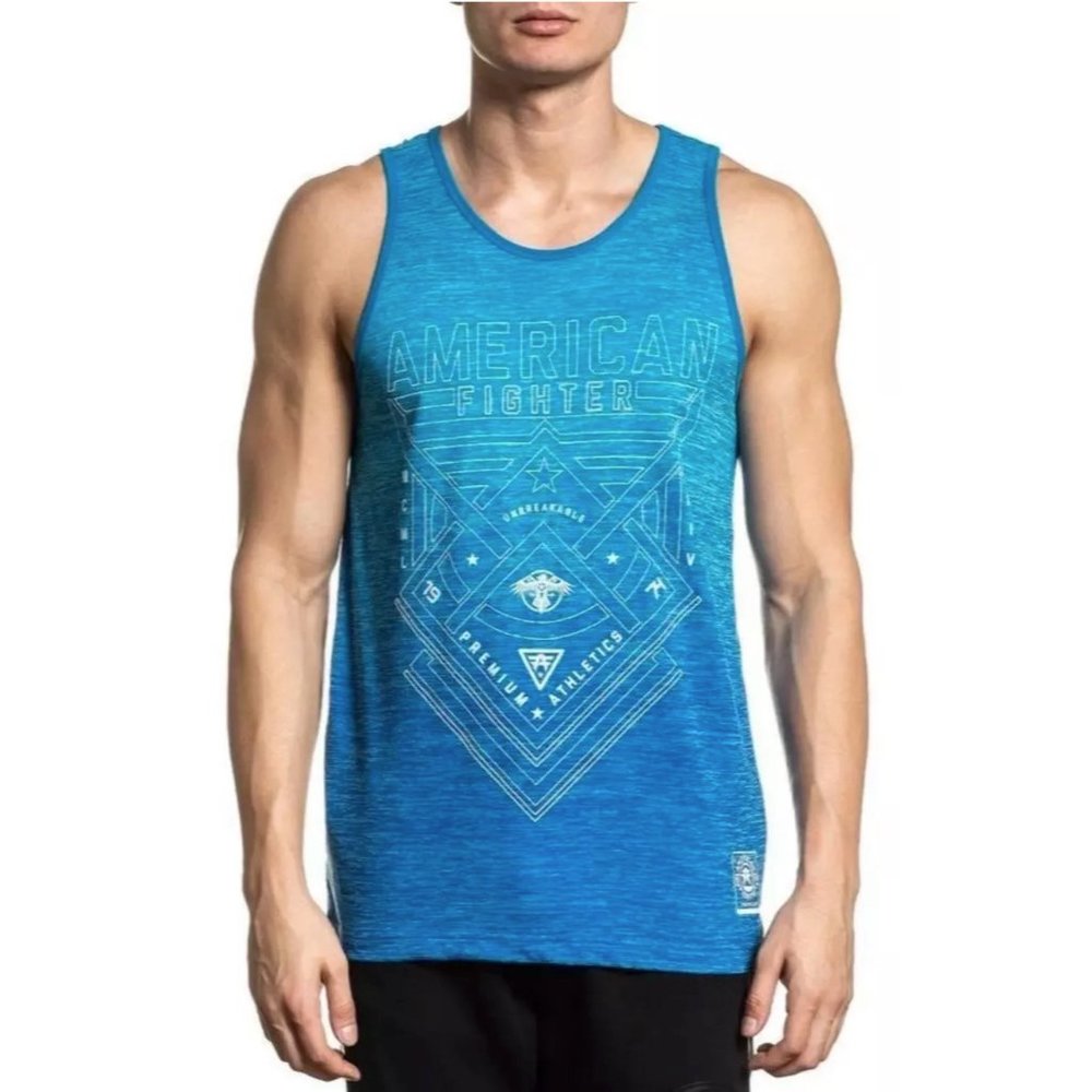 American Fighter Men’s Blue Graphic Tank Top